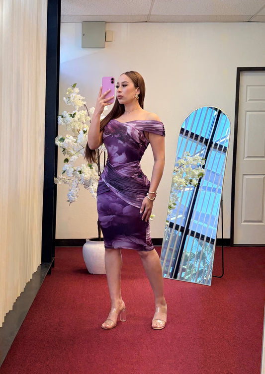 Purple Glow Midi Dress