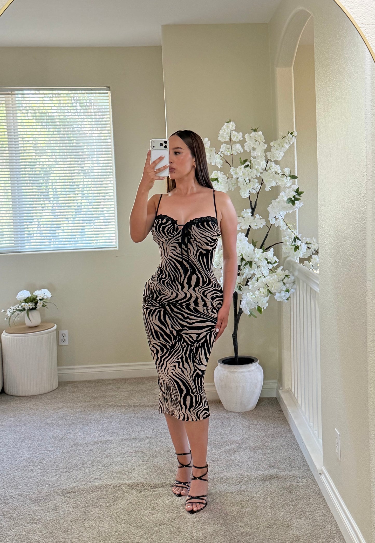 Zebra Temptation Midi Dress