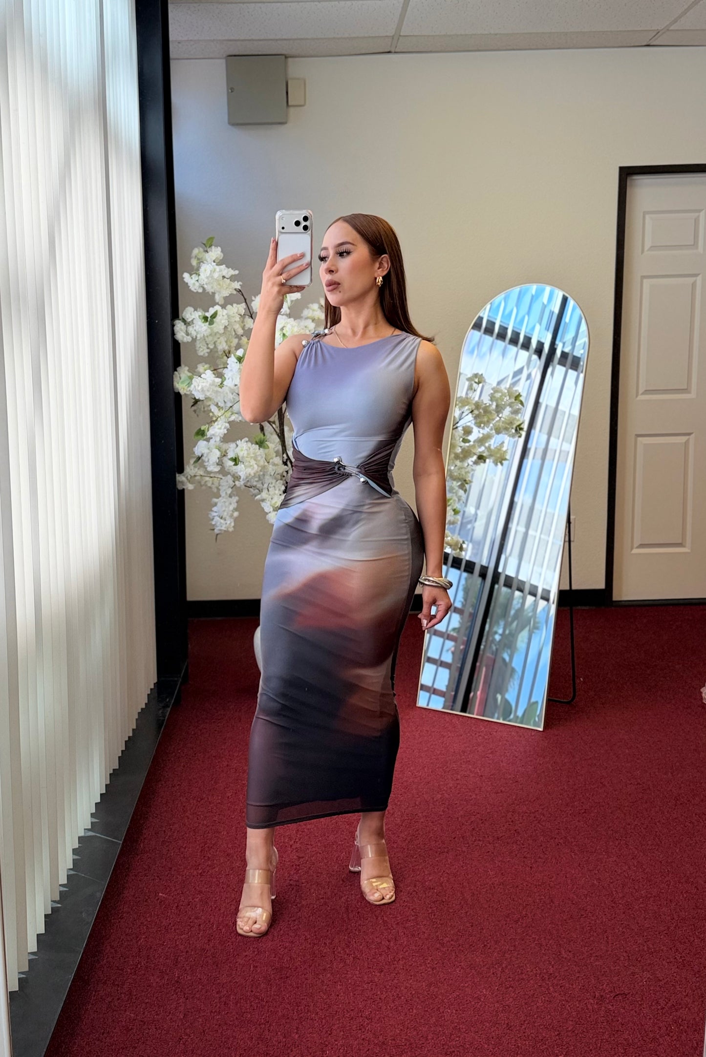 Shadow Glow Midi Dress