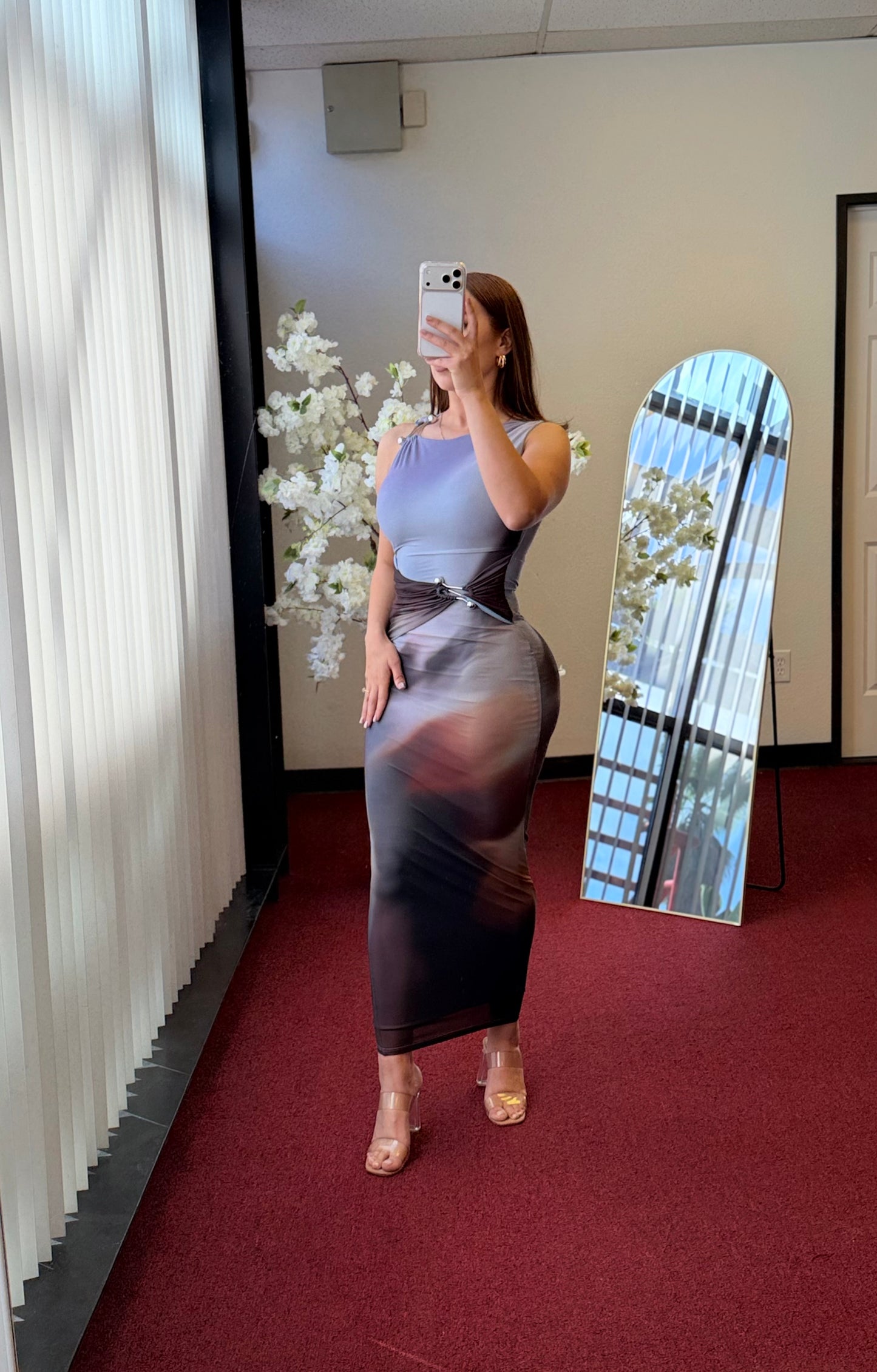 Shadow Glow Midi Dress