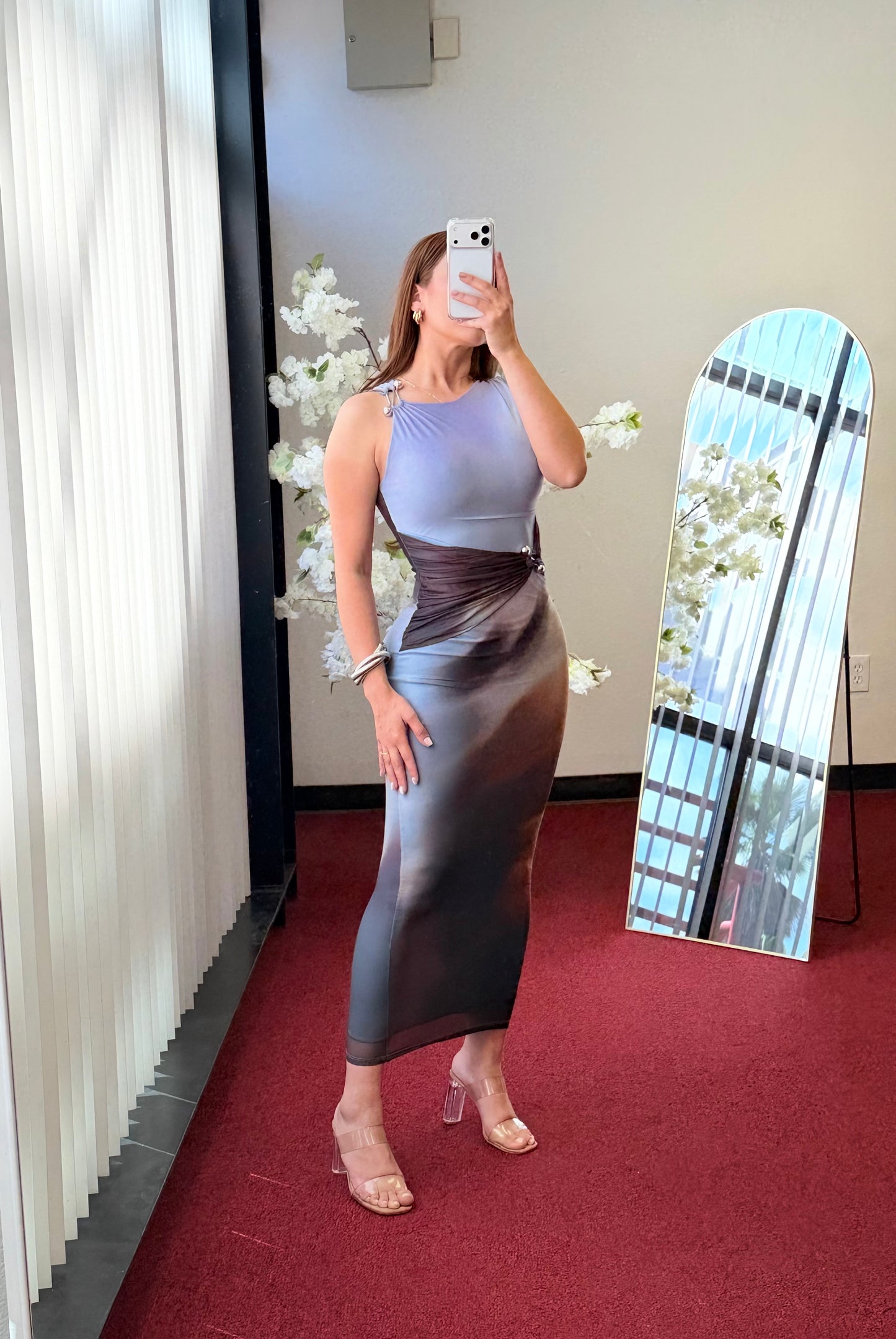 Shadow Glow Midi Dress