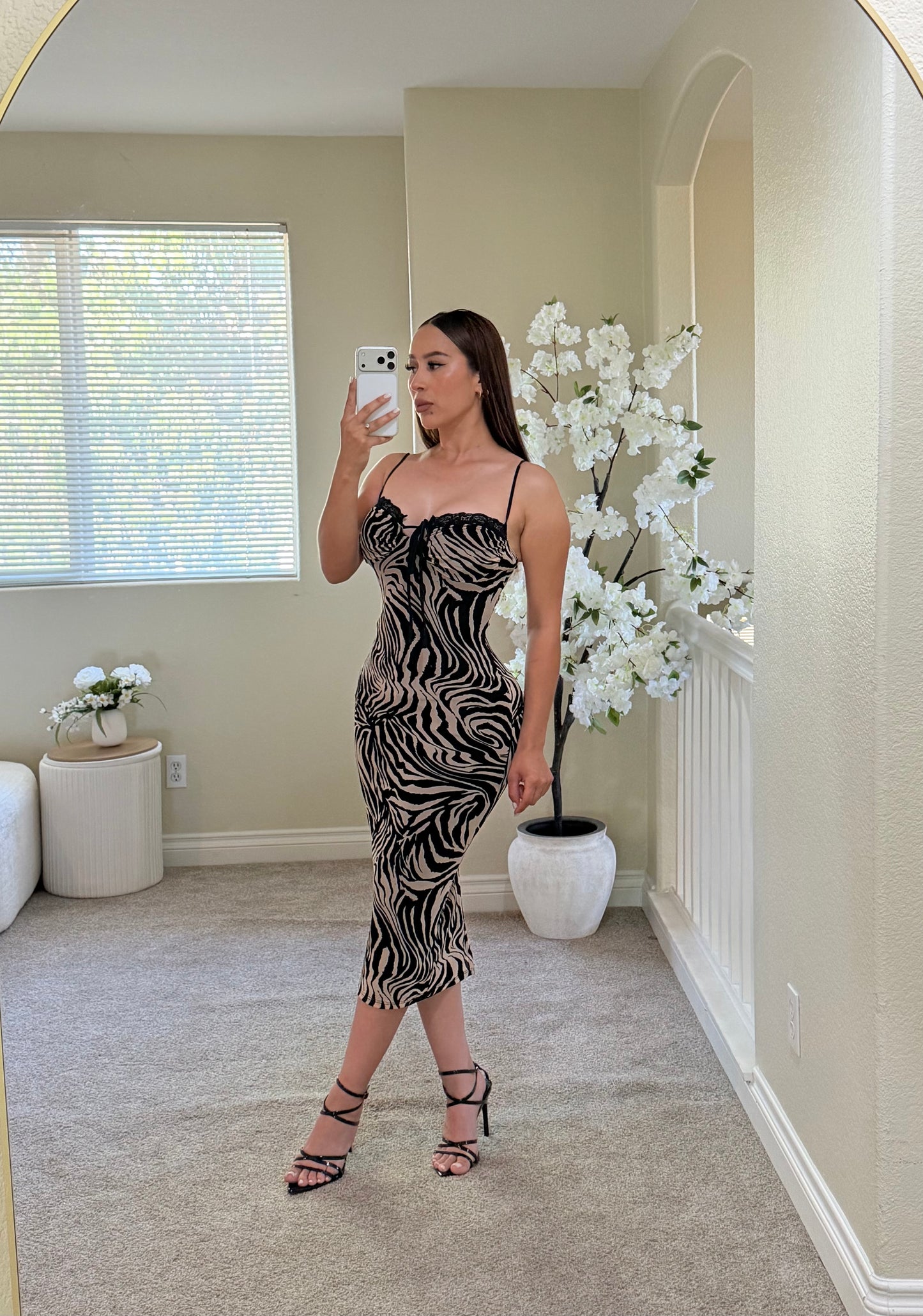 Zebra Temptation Midi Dress