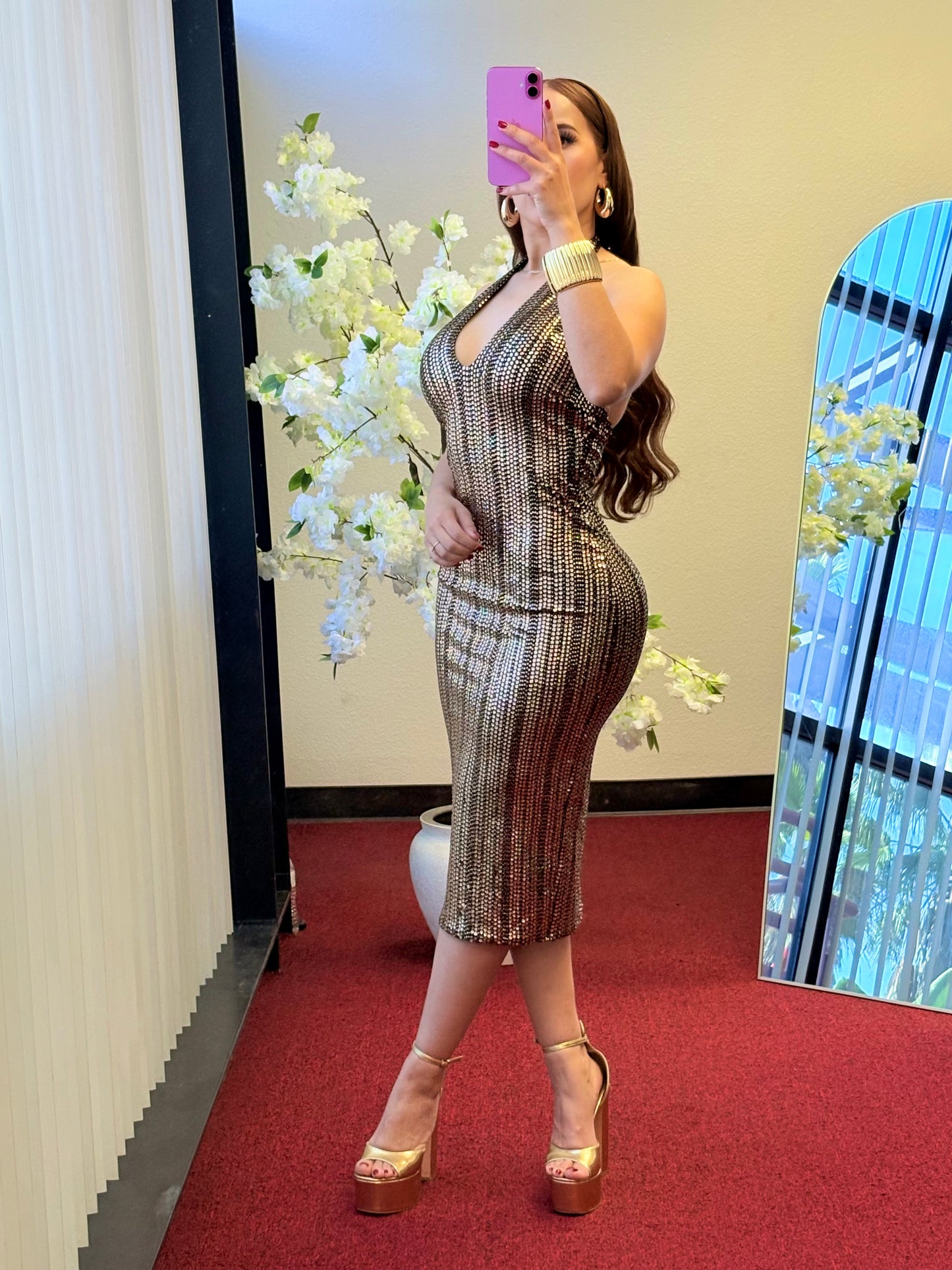 Champagne Midi Dress