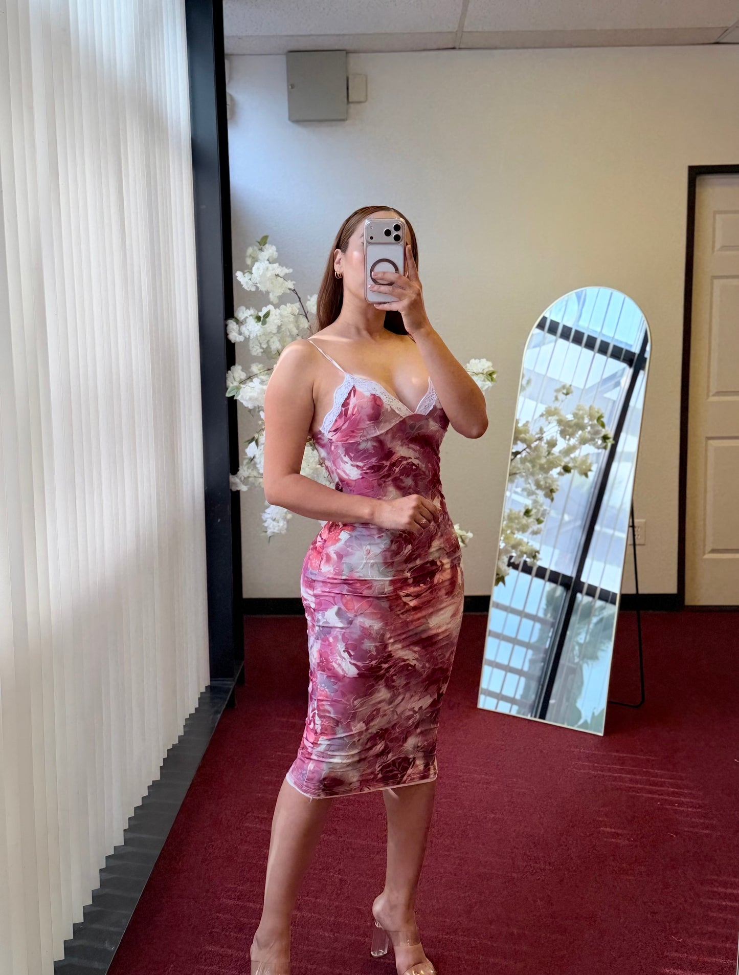 Rosy Dream Midi Dress