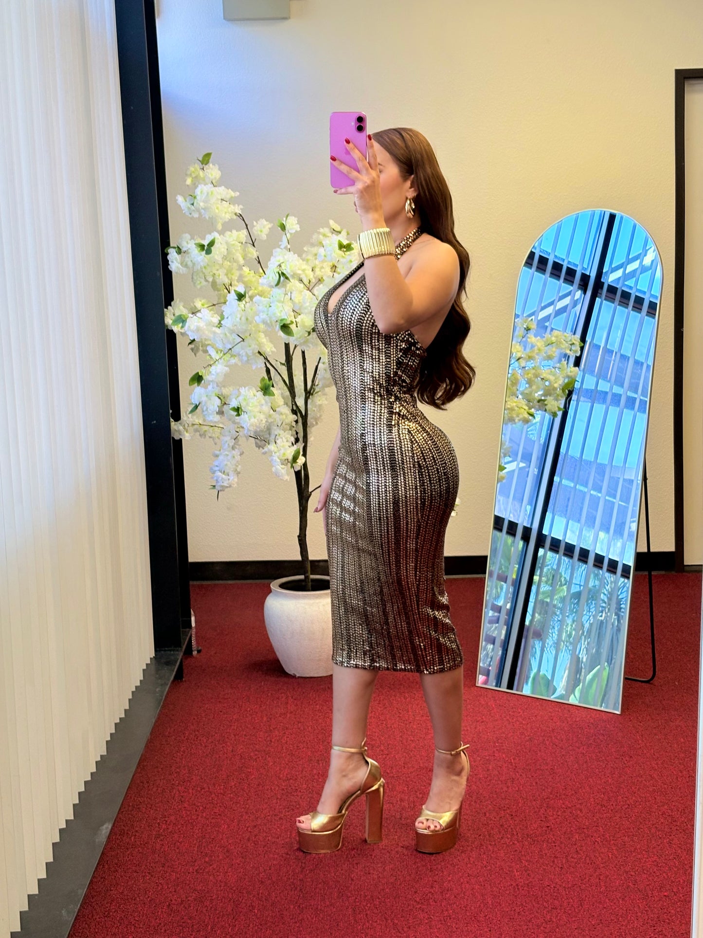 Champagne Midi Dress