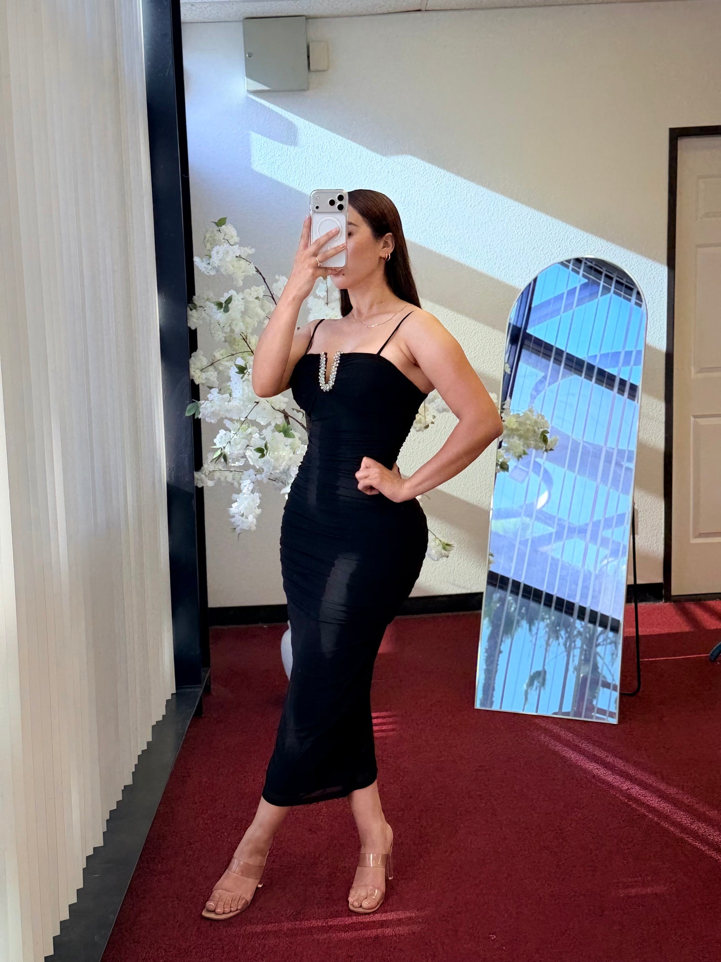 Crystal Glow Midi Dress