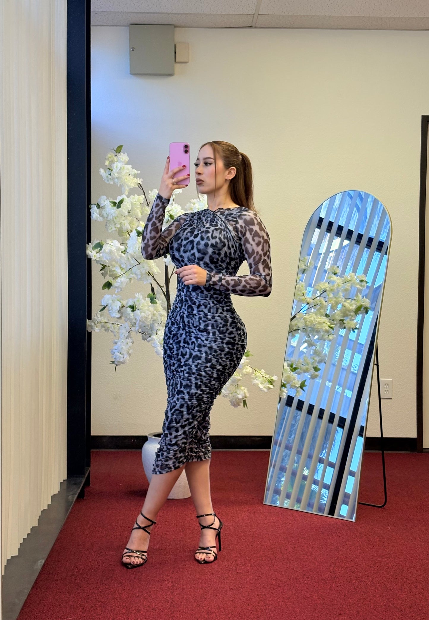 Grey Wild Midi Dress
