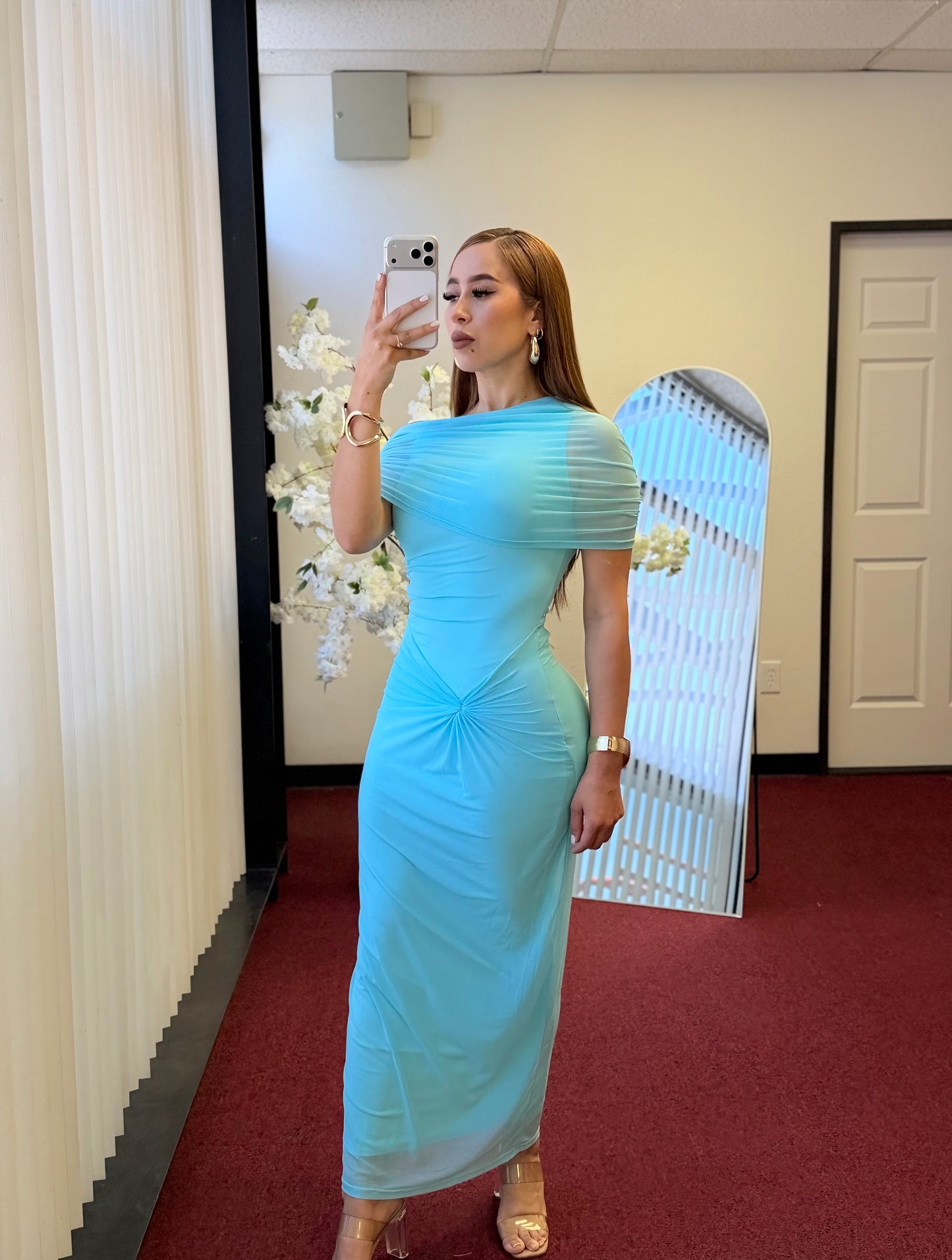 Pretty in Aqua Maxi Dress
