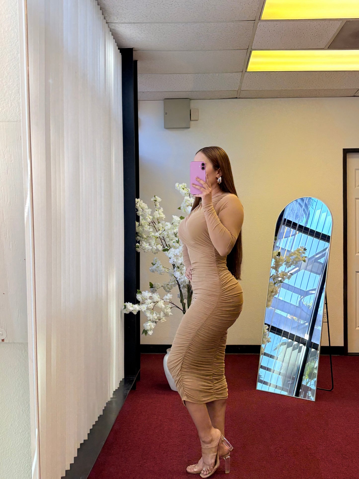 Honey Mesh Midi Dress